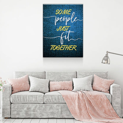 Some People Just Fit Together Canvas Wall Art, Puzzle Piece Print