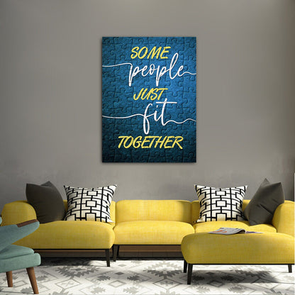 Some People Just Fit Together Canvas Wall Art, Puzzle Piece Print