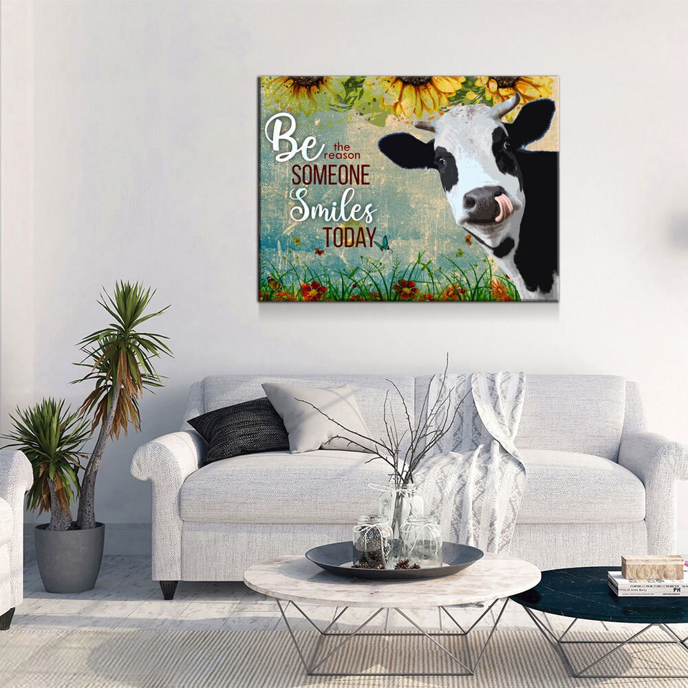 Be The Reason Someone Smiles Today Cow Canvas