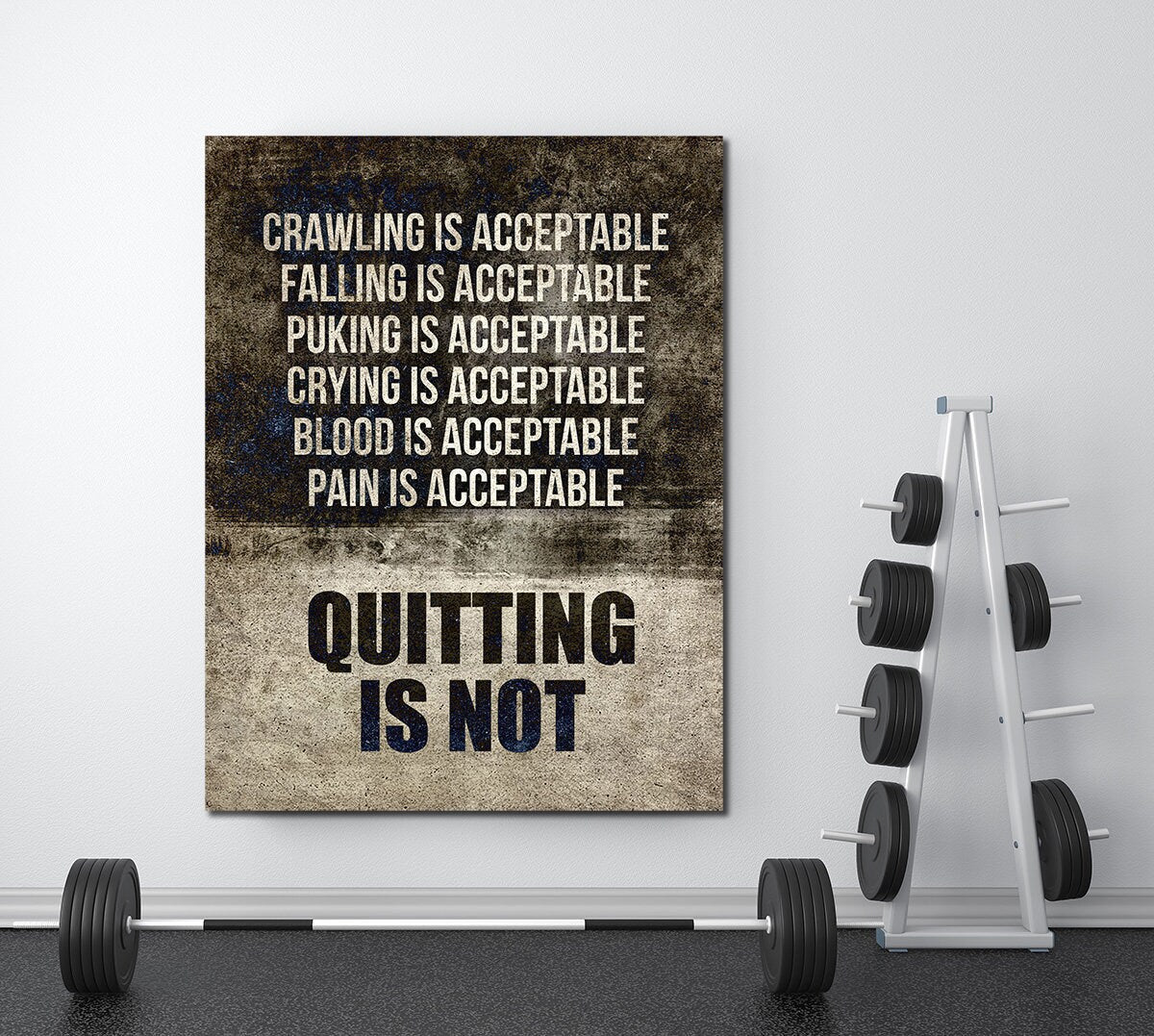 Quitting Is Not gym motivational canvas wall art