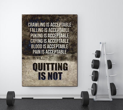 Quitting Is Not gym motivational canvas wall art
