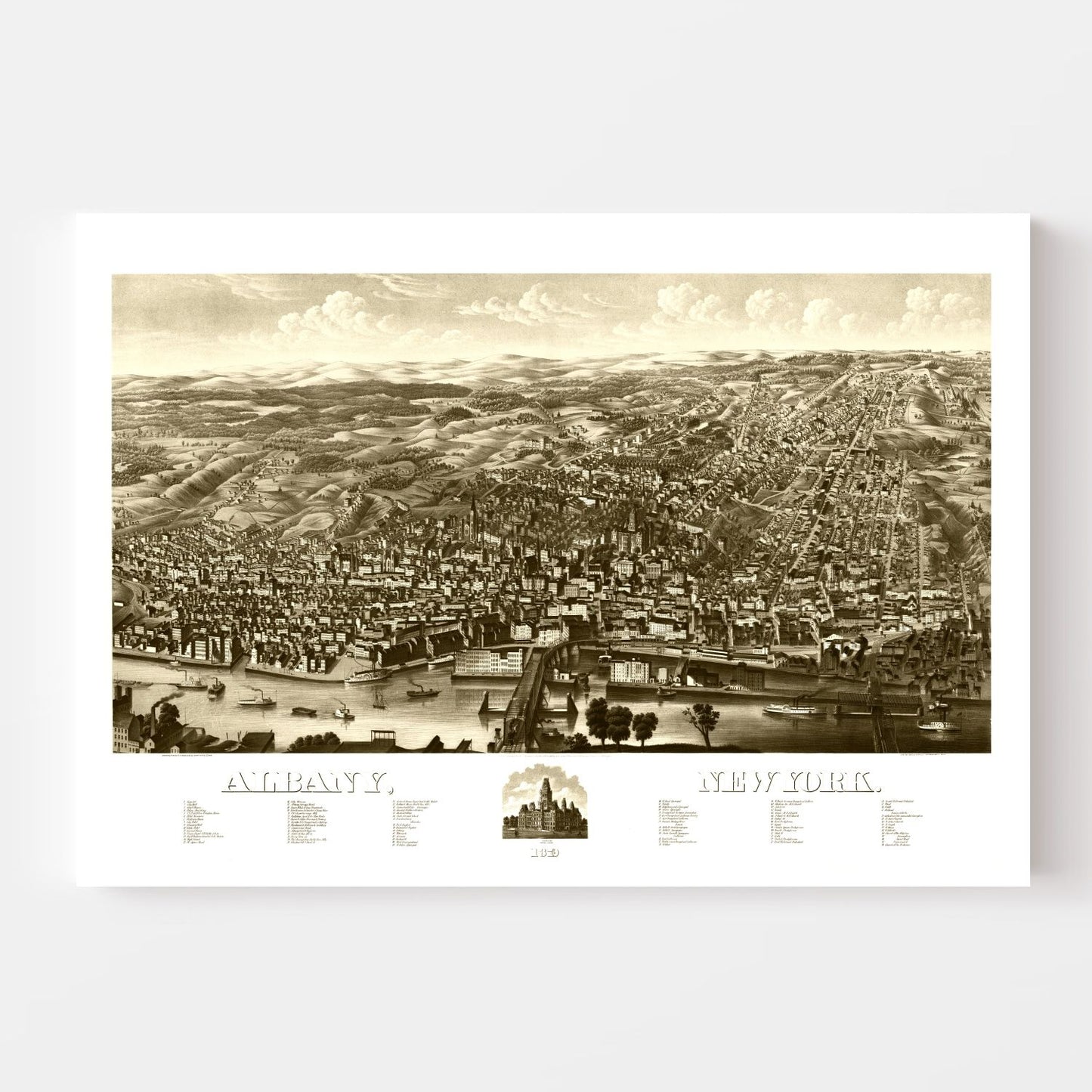 Vintage Map of Albany, New York, 1879