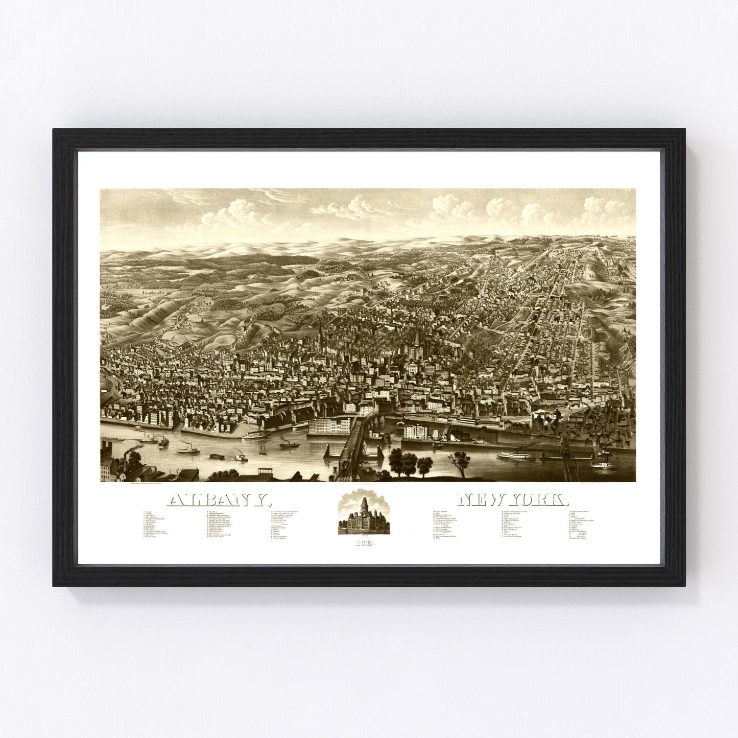Vintage map of Albany, New York, 1879 - restored print