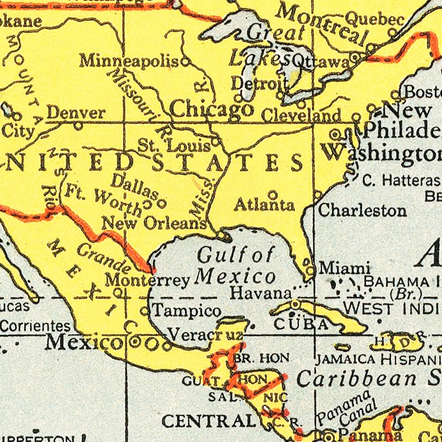Vintage World Map, 1943