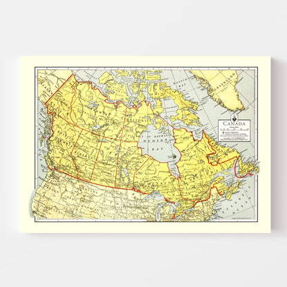 Vintage Map of Canada, 1943 Wall Art