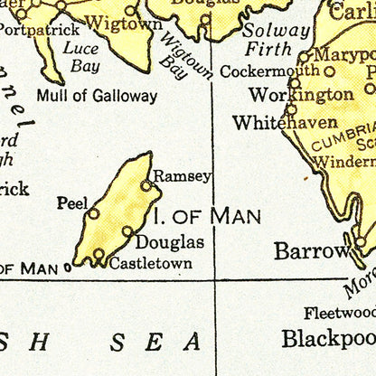 Vintage Map of the British Isles, 1943