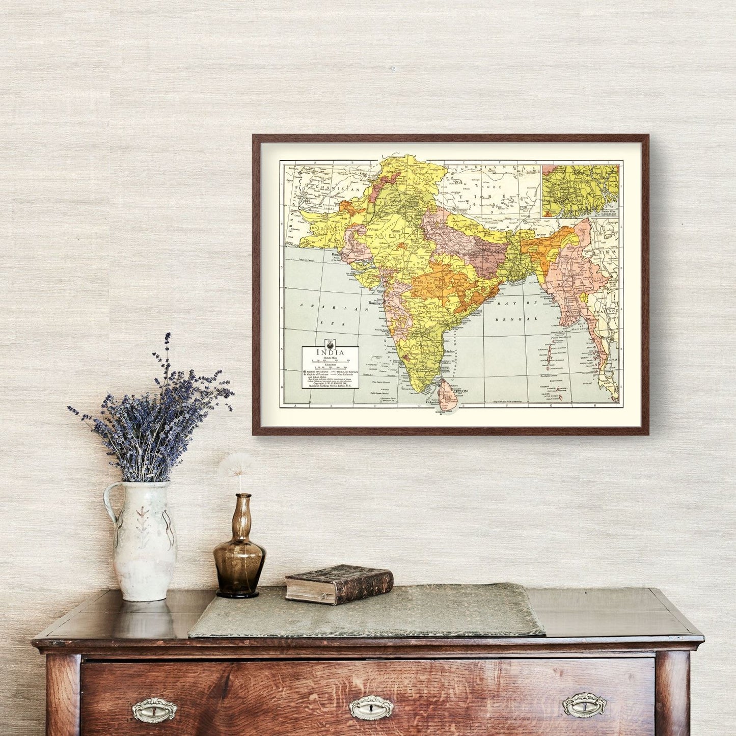Vintage Map of India, 1943