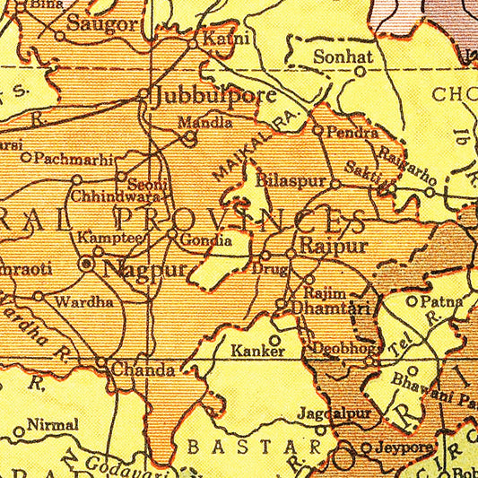 Vintage Map of India, 1943