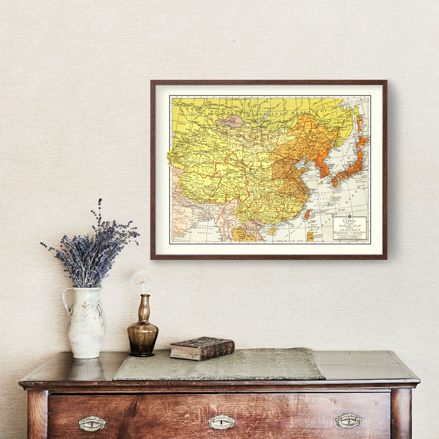 Vintage Map of China, 1943