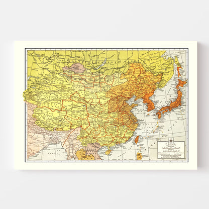 Vintage Map of China, 1943