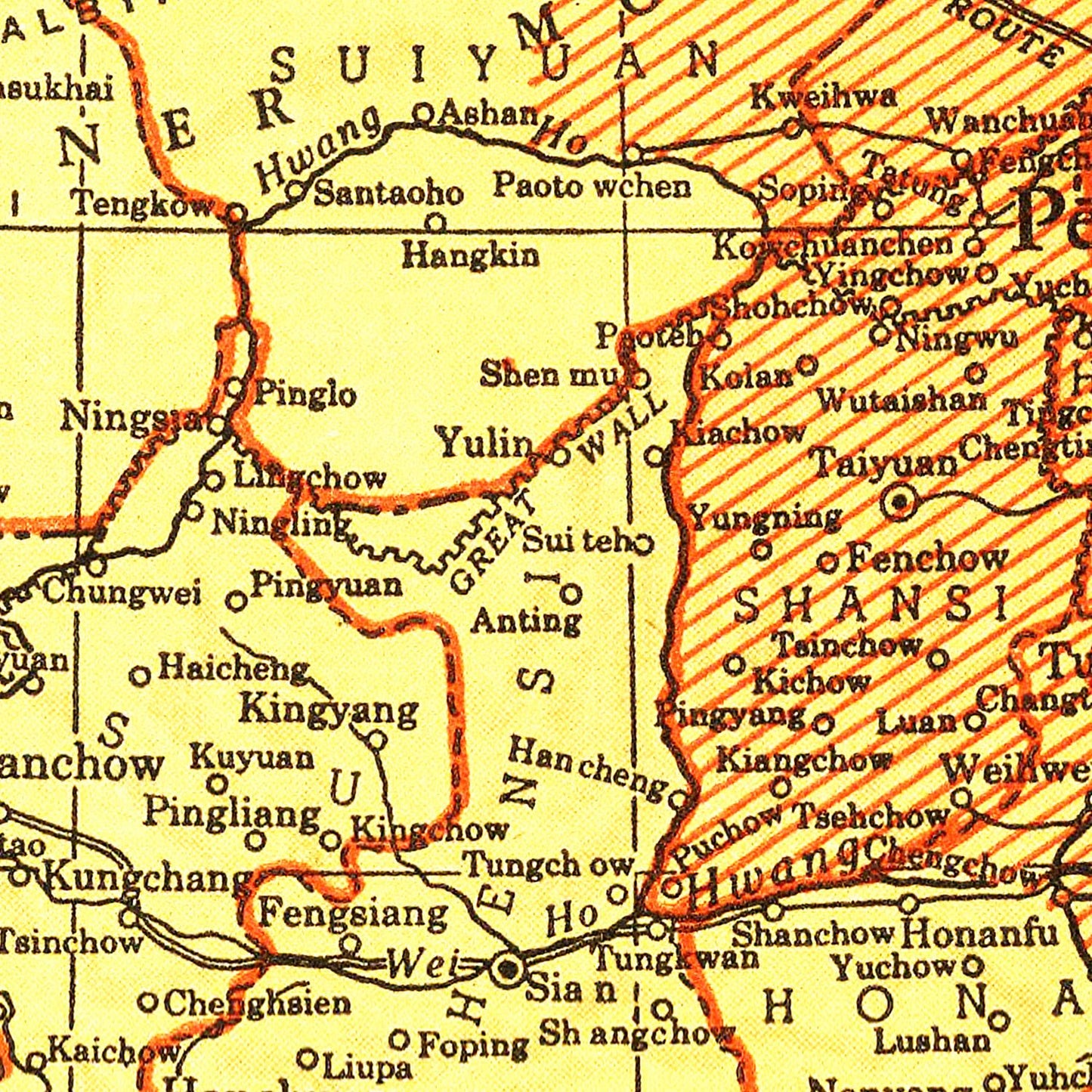 Vintage Map of China, 1943