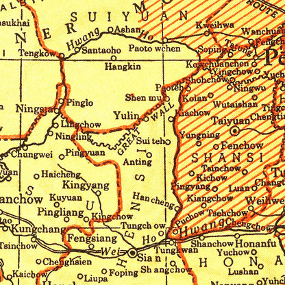 Vintage Map of China, 1943