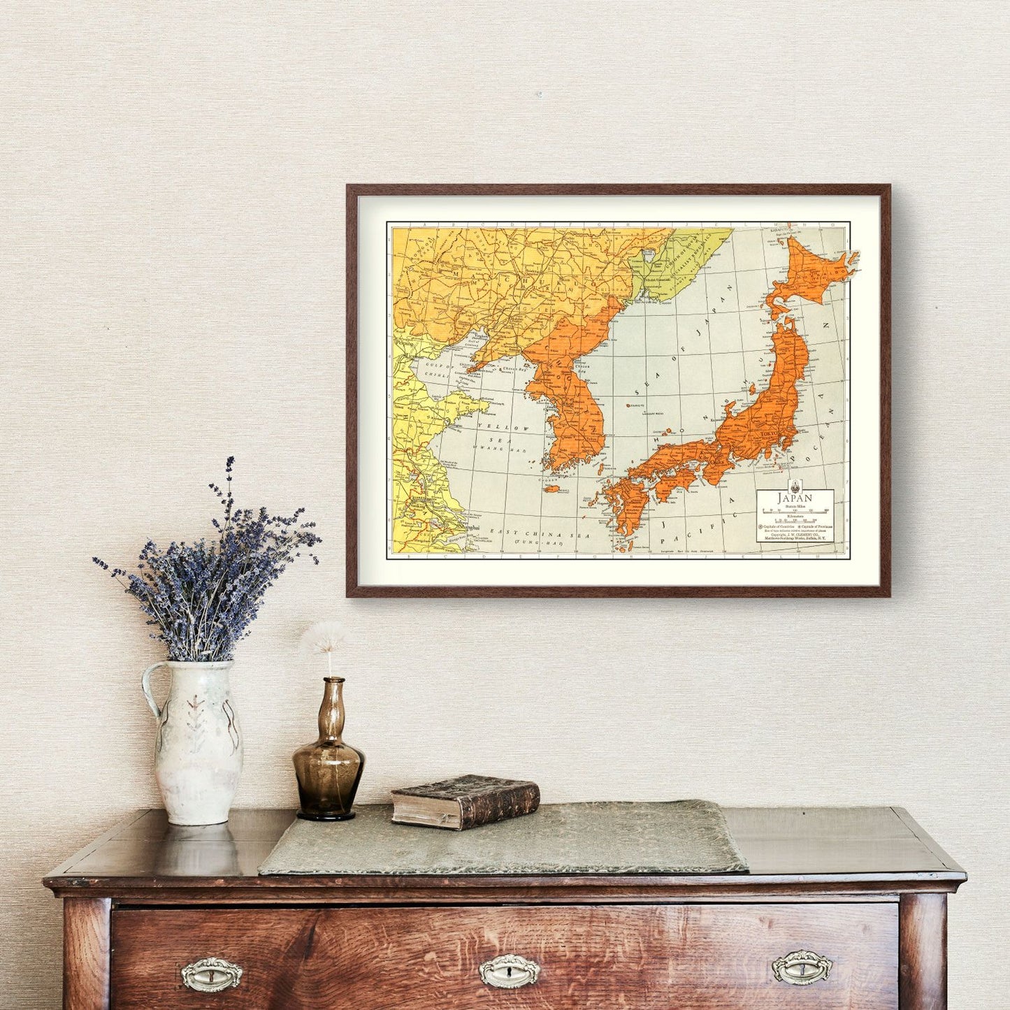 Vintage Map of Japan, 1943
