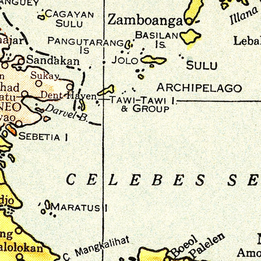 Vintage Map of the East Indies, 1943