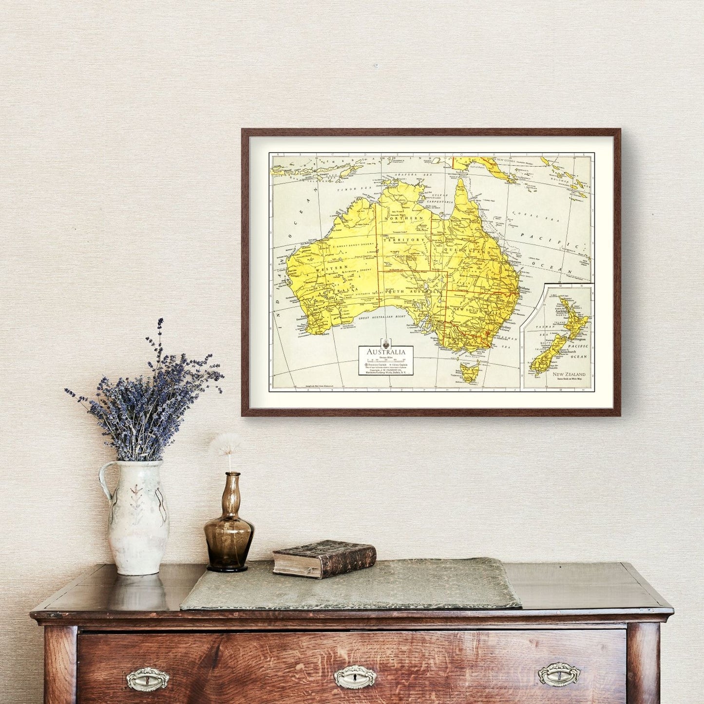 Vintage Map of Australia, 1943