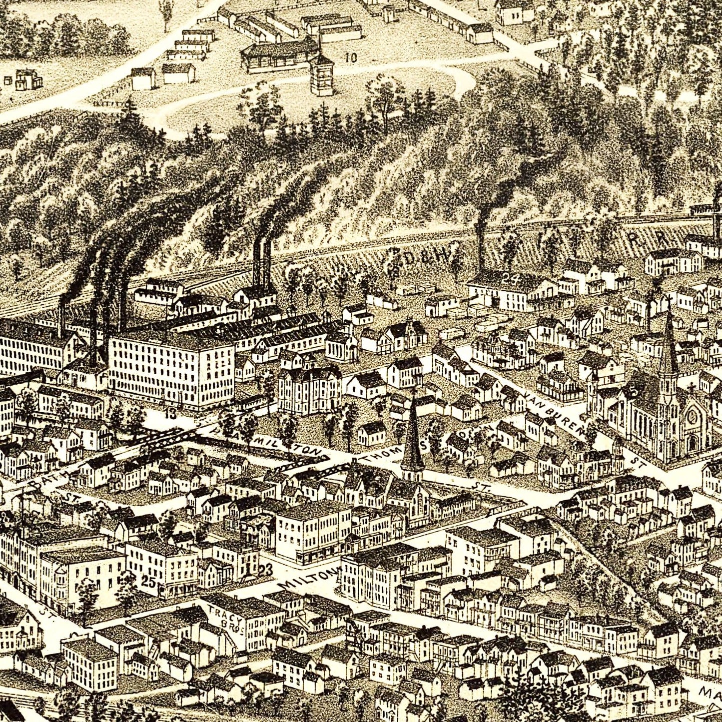 Vintage Map of Ballston Spa, New York, 1890