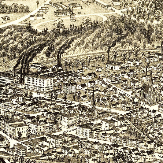 Vintage Map of Ballston Spa, New York, 1890