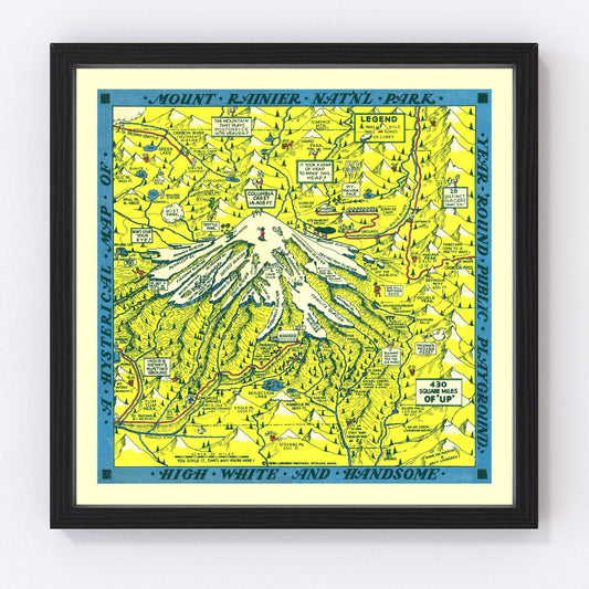 vintage map of Mount Rainier, Washington, 1940