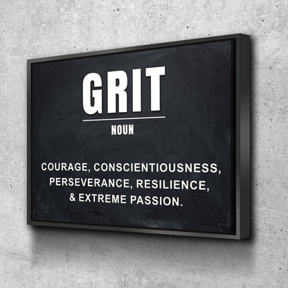 Grit motivational canvas wall art print for home office and gym