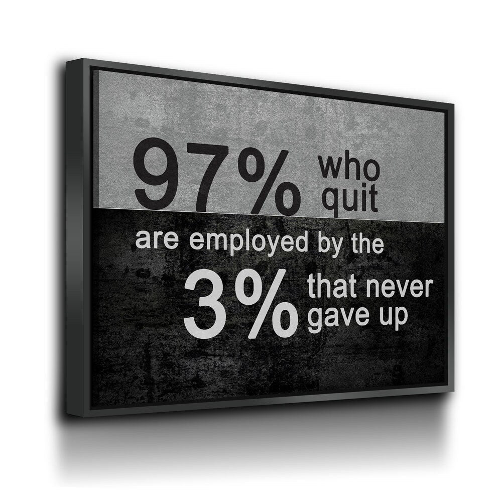 97 percent who quit motivational quote canvas wall art