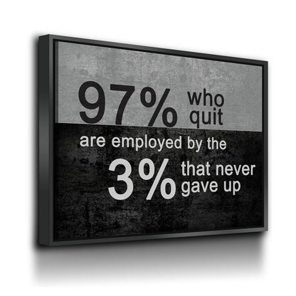97 percent who quit motivational quote canvas wall art
