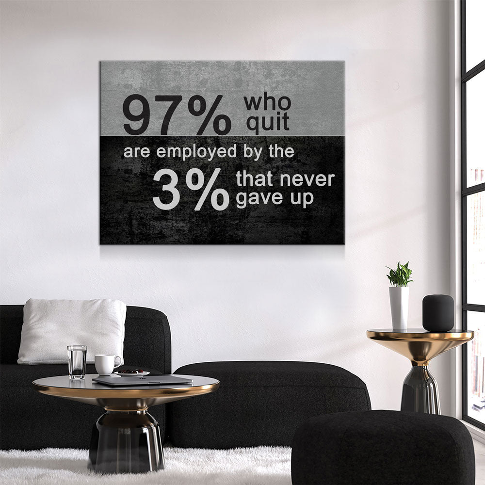 97 Percent Who Quit Motivational Canvas Wall Art