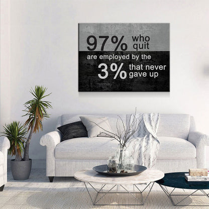 97 Percent Who Quit Motivational Canvas Wall Art