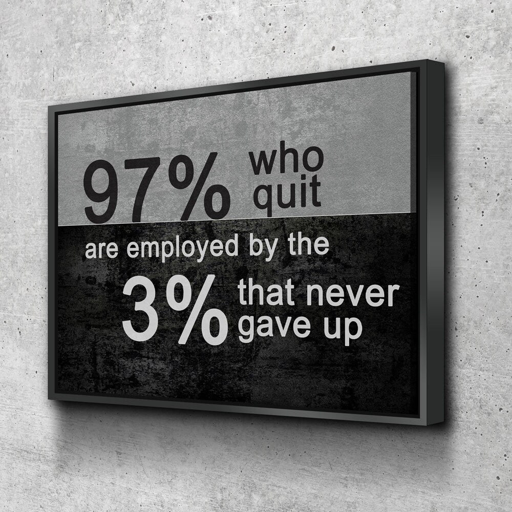 97 Percent Who Quit Motivational Canvas Wall Art