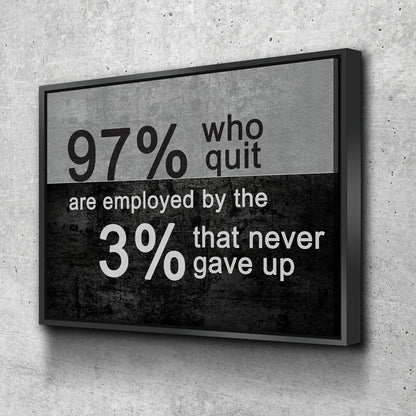 97 Percent Who Quit Motivational Canvas Wall Art