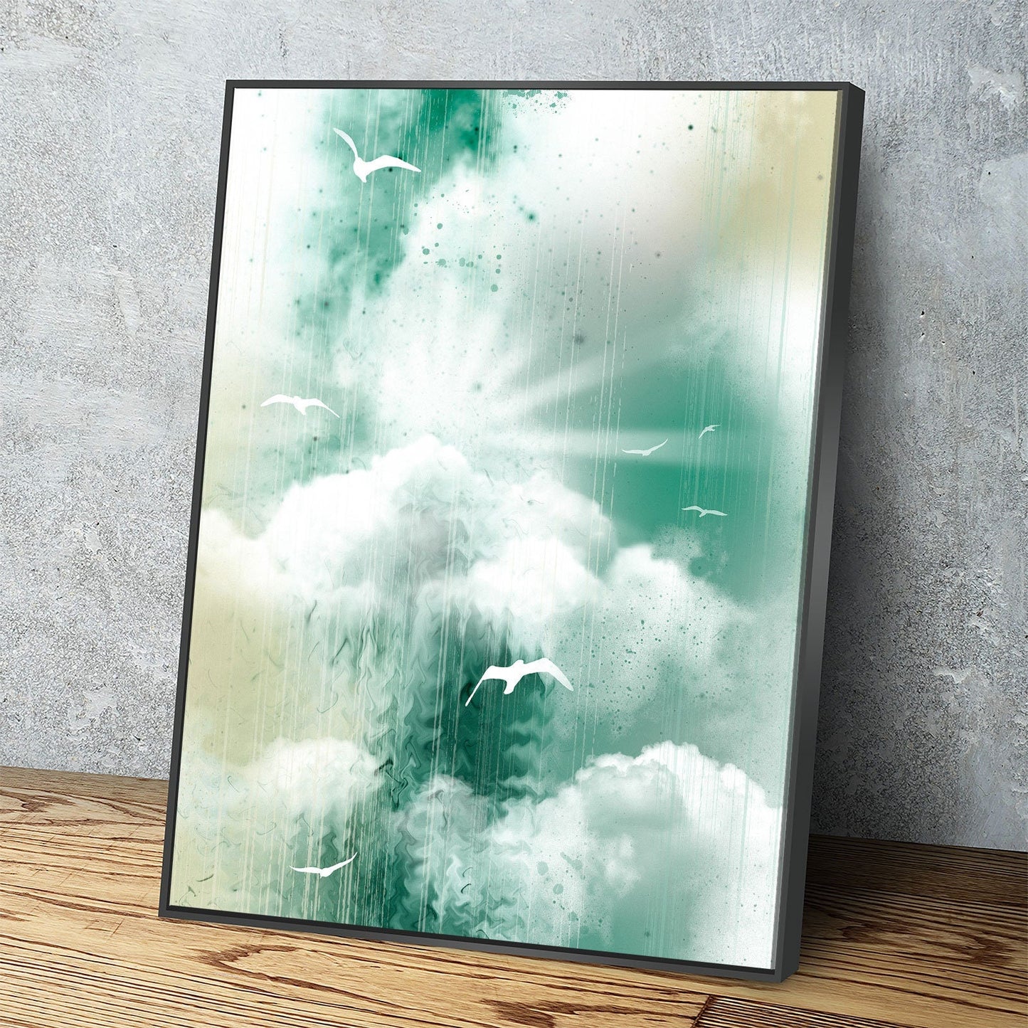 Morning Glory Coastal Seagulls Canvas Wall Art