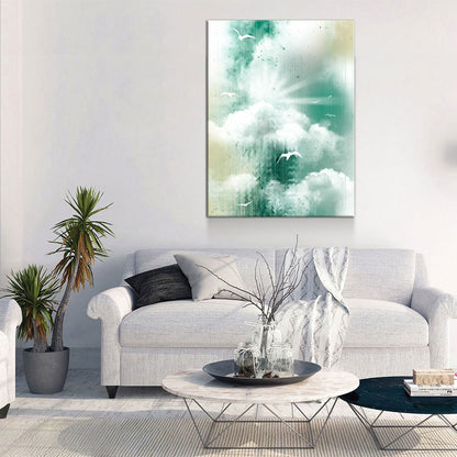 Morning Glory Coastal Seagulls Canvas Wall Art