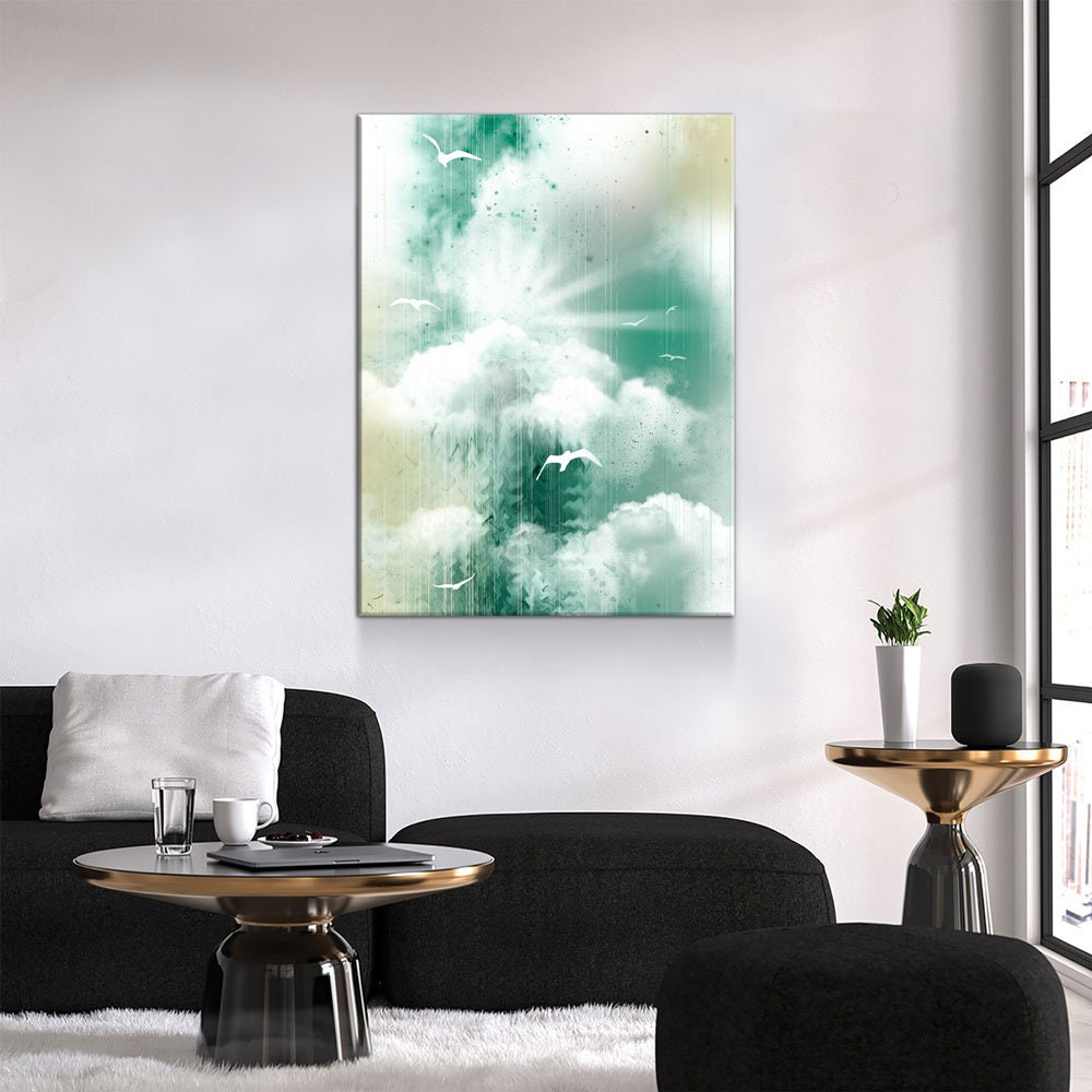 Morning Glory Coastal Seagulls Canvas Wall Art