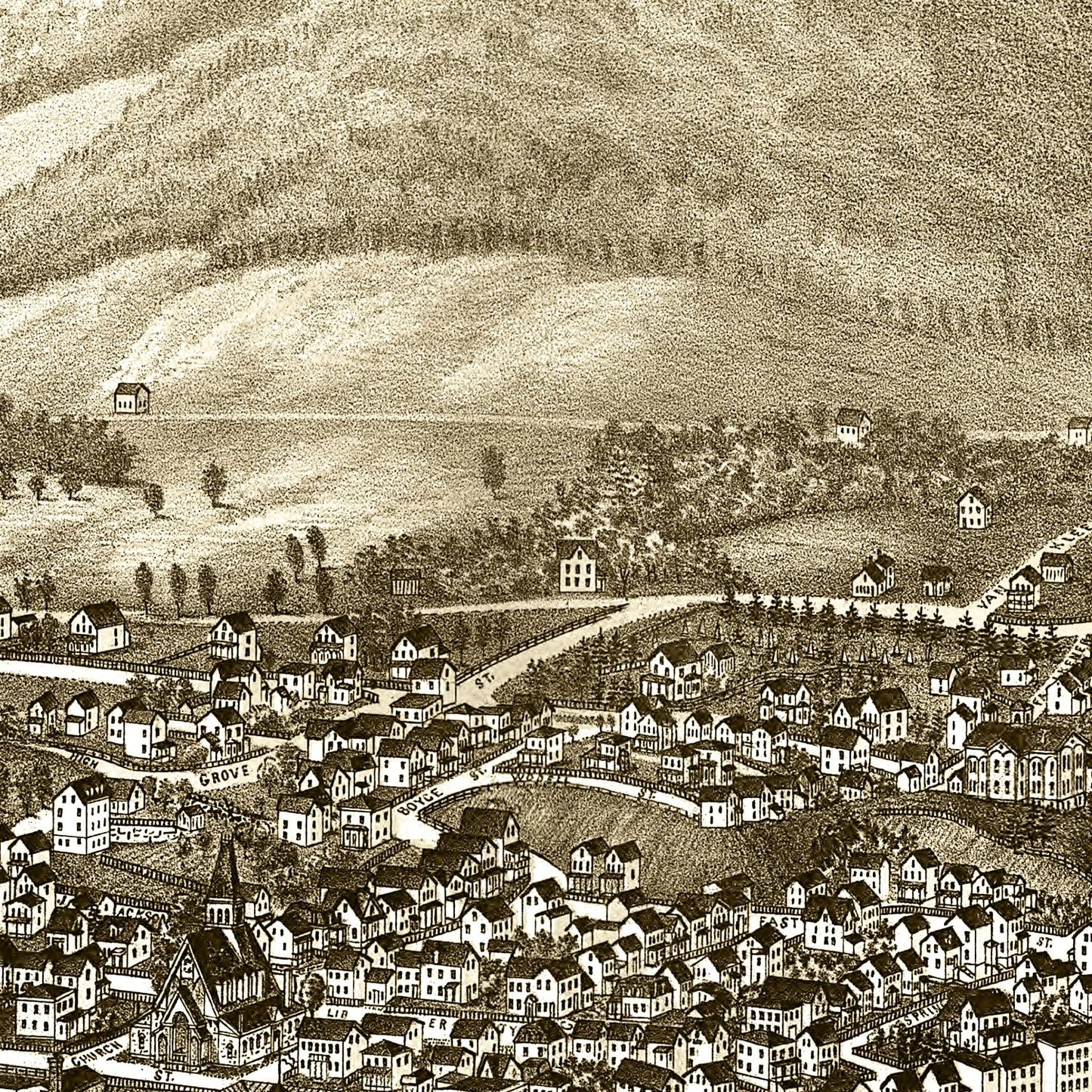 Vintage Map of Matteawan, New York, 1886