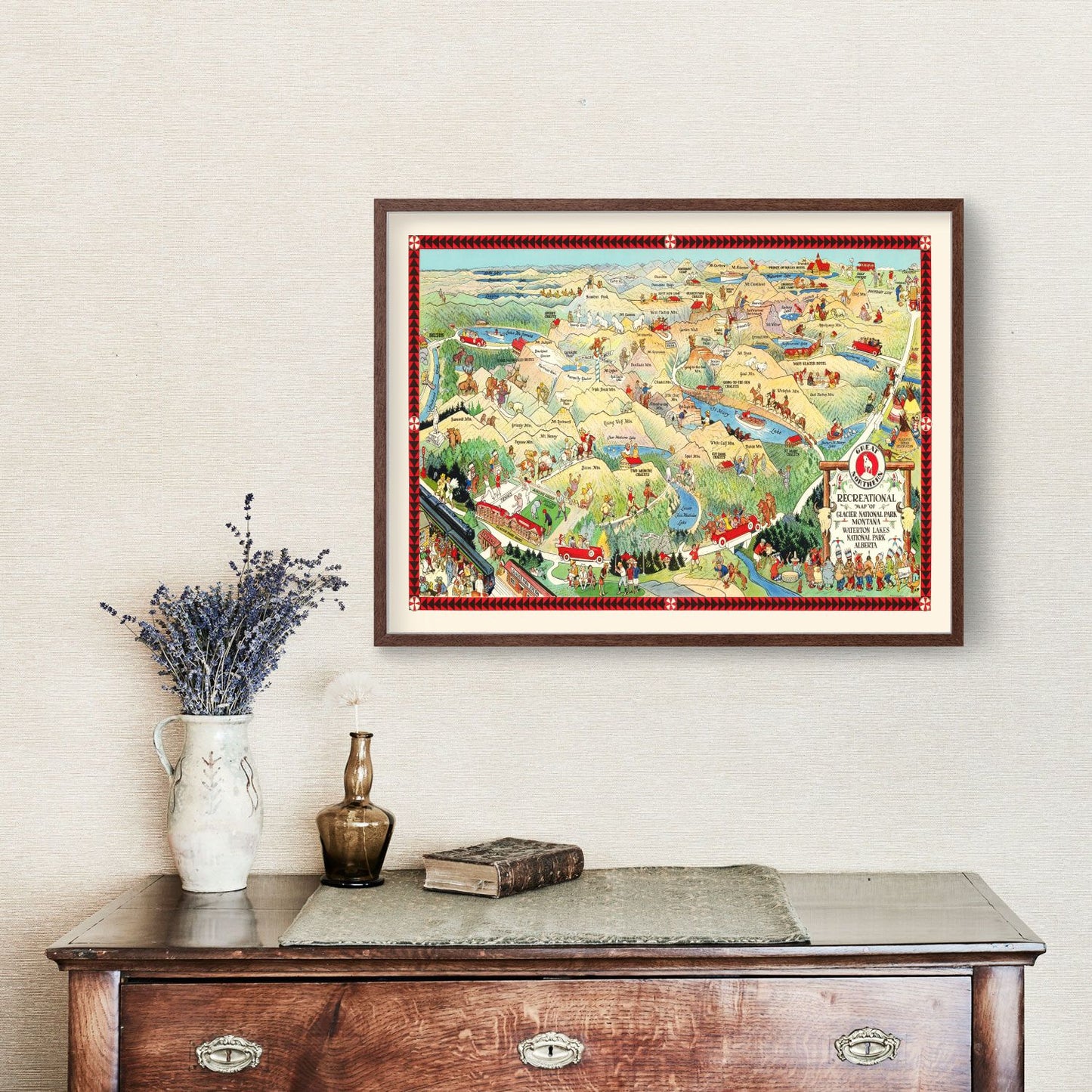Vintage Map of Glacier National Park, 1925 No. 2