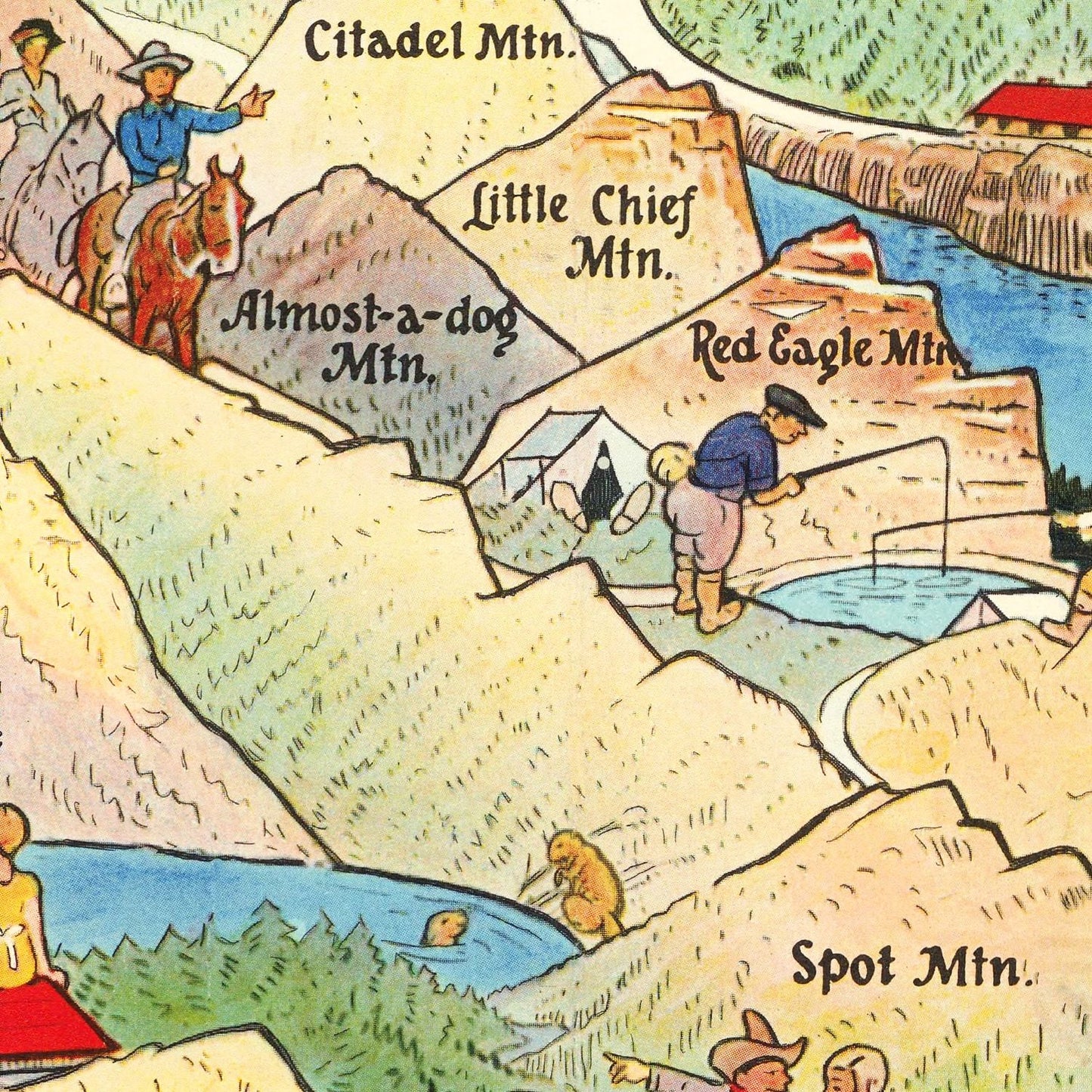 Vintage Map of Glacier National Park, 1925 No. 2