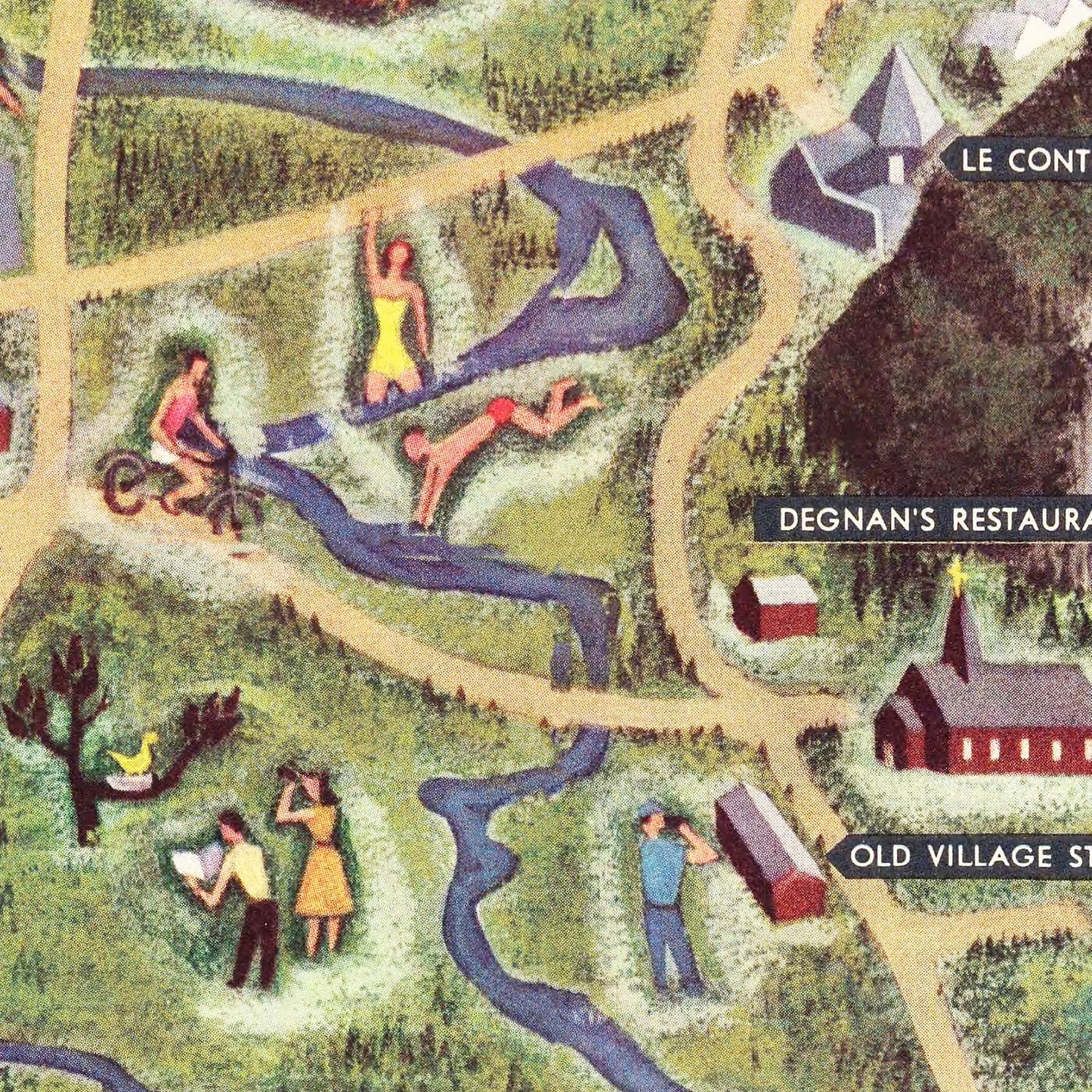 Vintage Map of Yosemite Valley, 1955