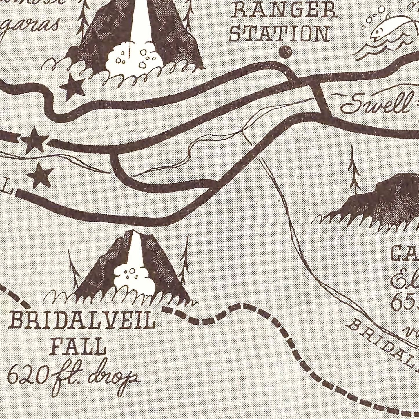 Vintage Map of Yosemite Valley, 1937