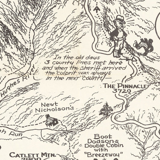 Vintage Map of Stony Man, Shenandoah National Park, Virginia, 1935