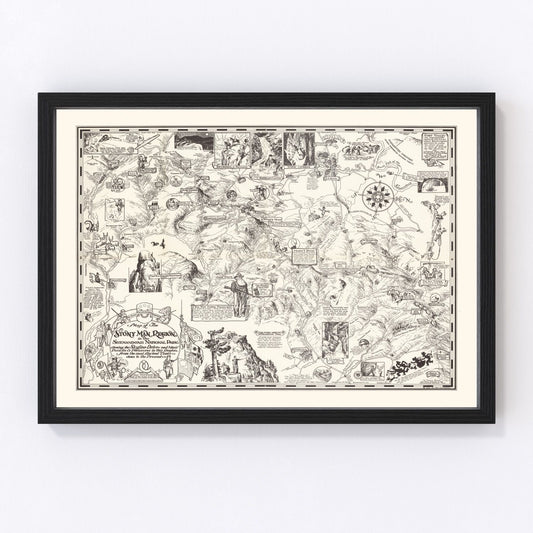 vintage map of Stony Man, Shenandoah National Park, Virginia, 1935