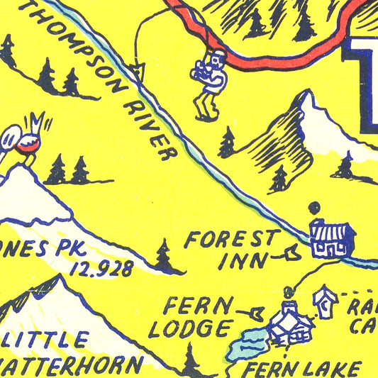 Vintage Map of Rocky Mountain National Park, Colorado, 1948 IV