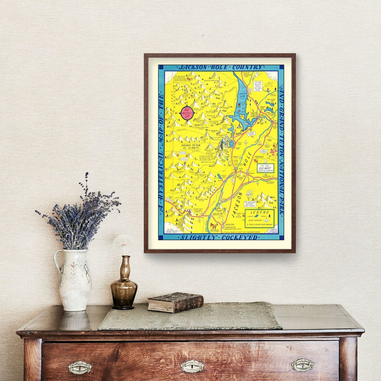 Vintage Map of Jackson Hole & Grand Teton National Park, 1947
