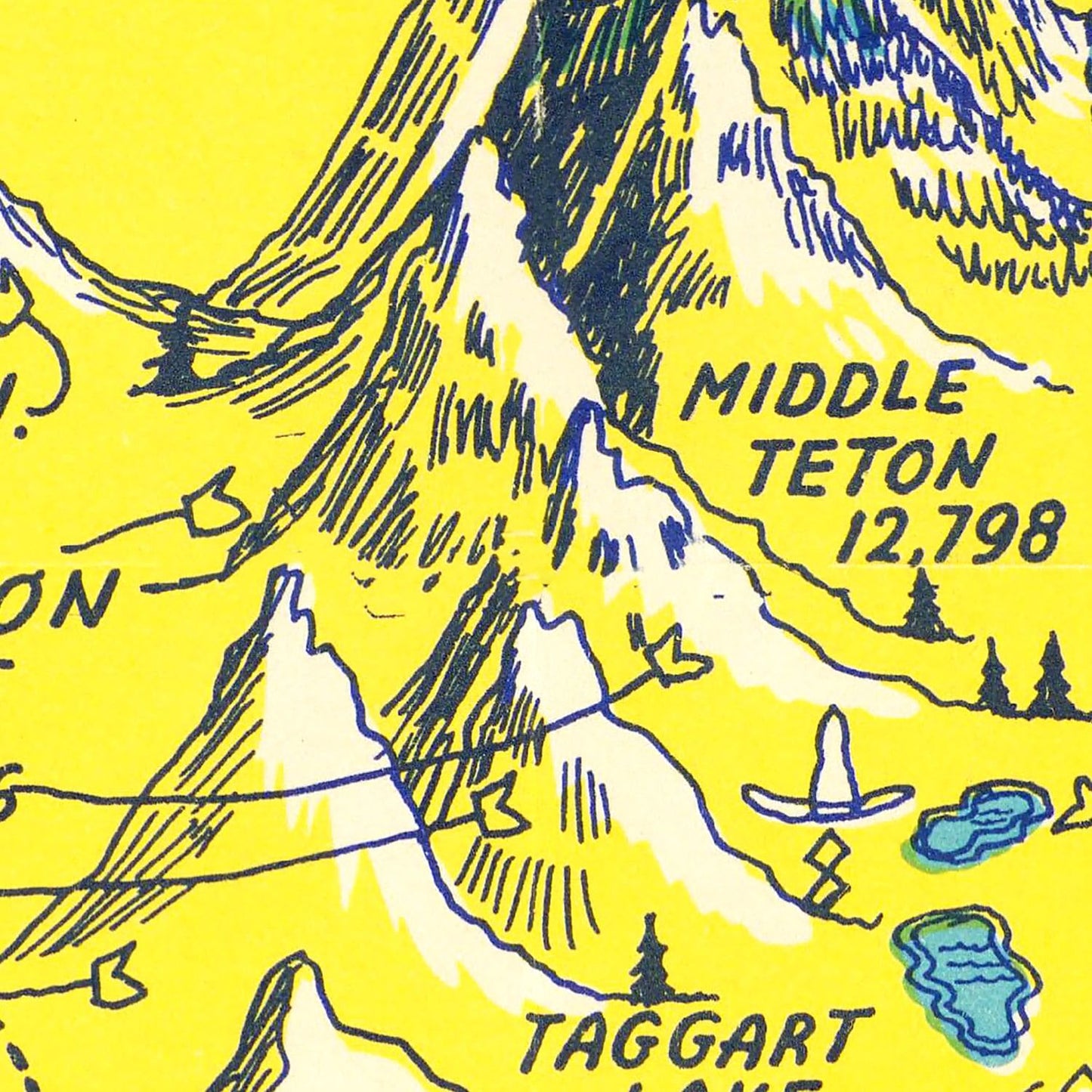 Vintage Map of Jackson Hole & Grand Teton National Park, 1947