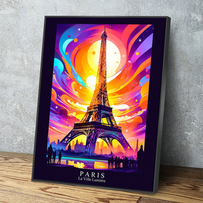 Paris City Of Light abstract canvas wall art