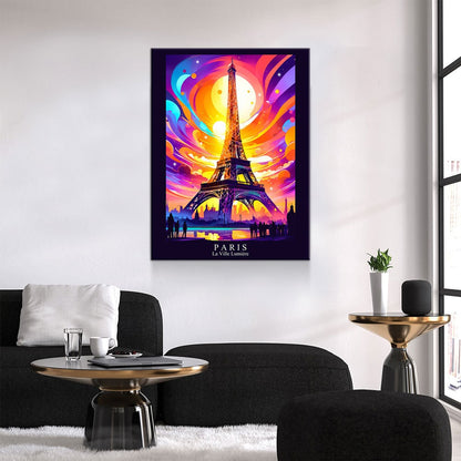 Paris City Of Light Canvas Wall Art - Abstract Print