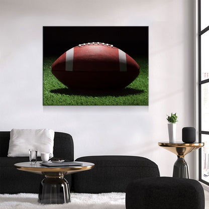 Football On The Field Canvas Wall Art - Game Day Decor