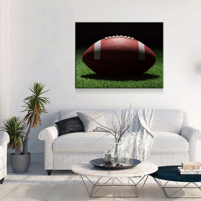 Football On The Field Canvas Wall Art - Game Day Decor