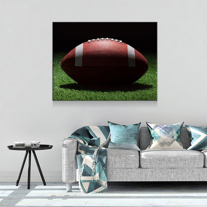Football On The Field Canvas Wall Art - Game Day Decor