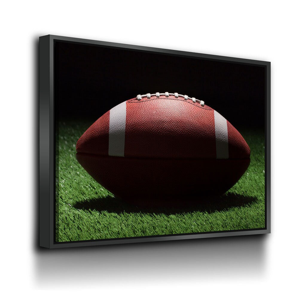 Football On The Field Canvas Wall Art - Game Day Decor