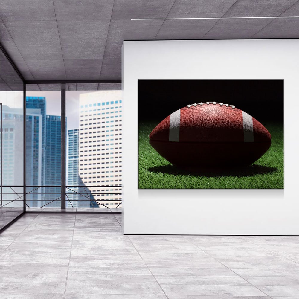 Football On The Field Canvas Wall Art - Game Day Decor