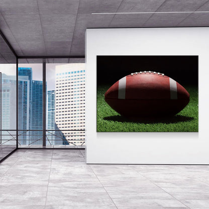 Football On The Field Canvas Wall Art - Game Day Decor